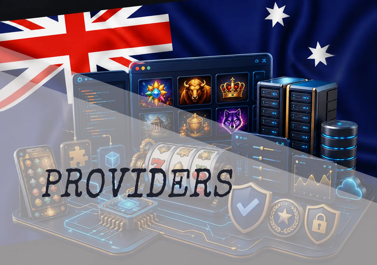 Software providers for Australian online casinos with game modules and server infrastructure