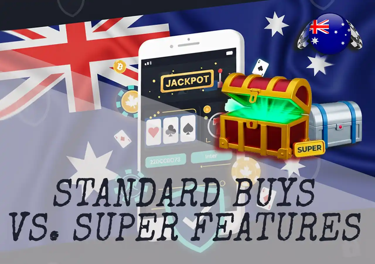 Comparison between standard feature buys and enhanced super bonus rounds.